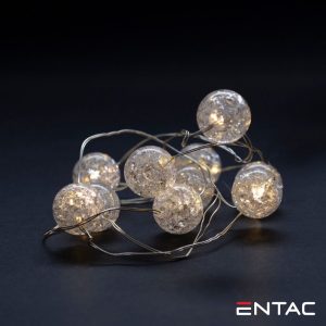 Luzes de Natal 10 LED 3000K Esferas Plástico a pilhas 1m - (ECL-CPB-10WW)