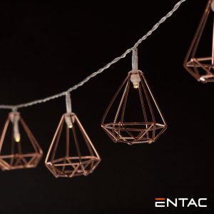 Luzes de Natal 10 LED Estruturas Metálicas a pilhas 1.65m - (ECLMF-10WW)