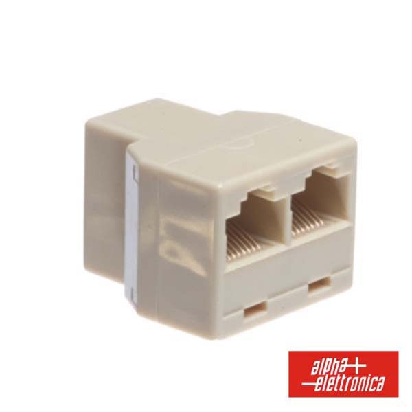Ficha Adaptadora RJ45 Fêmea p/ 2 RJ45 Fêmea - (94-404)