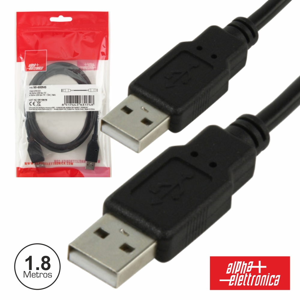 Cabo USB-A 2.0 Macho / USB-A Macho 1.8m - (95-600NB)