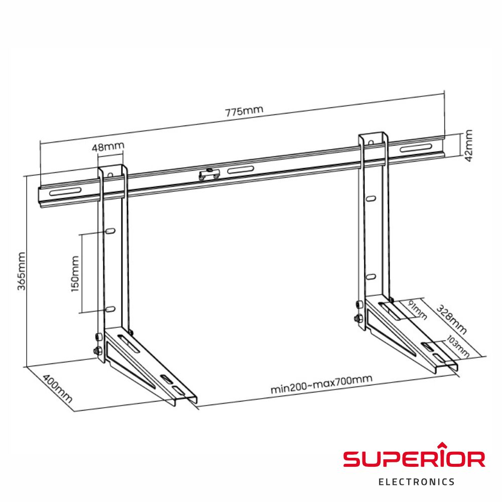 Suportes Ar-Condicionado 140kg Branco SUPERIOR - Image 2