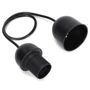 Suporte Para Lâmpada E27 Preto Cabo 0.5m - (B20102C2C)
