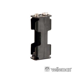 Suporte P/ 2 Pilhas AA C/ Terminais Snap VELLEMAN - (BH322B)