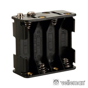 Suporte P/ 8 Pilhas AA C/ Terminais Clip VELLEMAN - (BH383B)