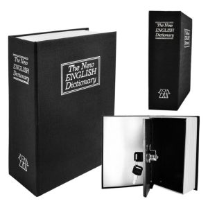 Cofre Metálico em Formato de Livro 18x11.5x5.6cm - (BOOKSAFE-01)