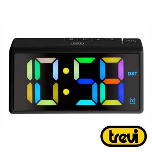 Relógio Despertador C/ LCD RGB TREVI - (EC886/B)