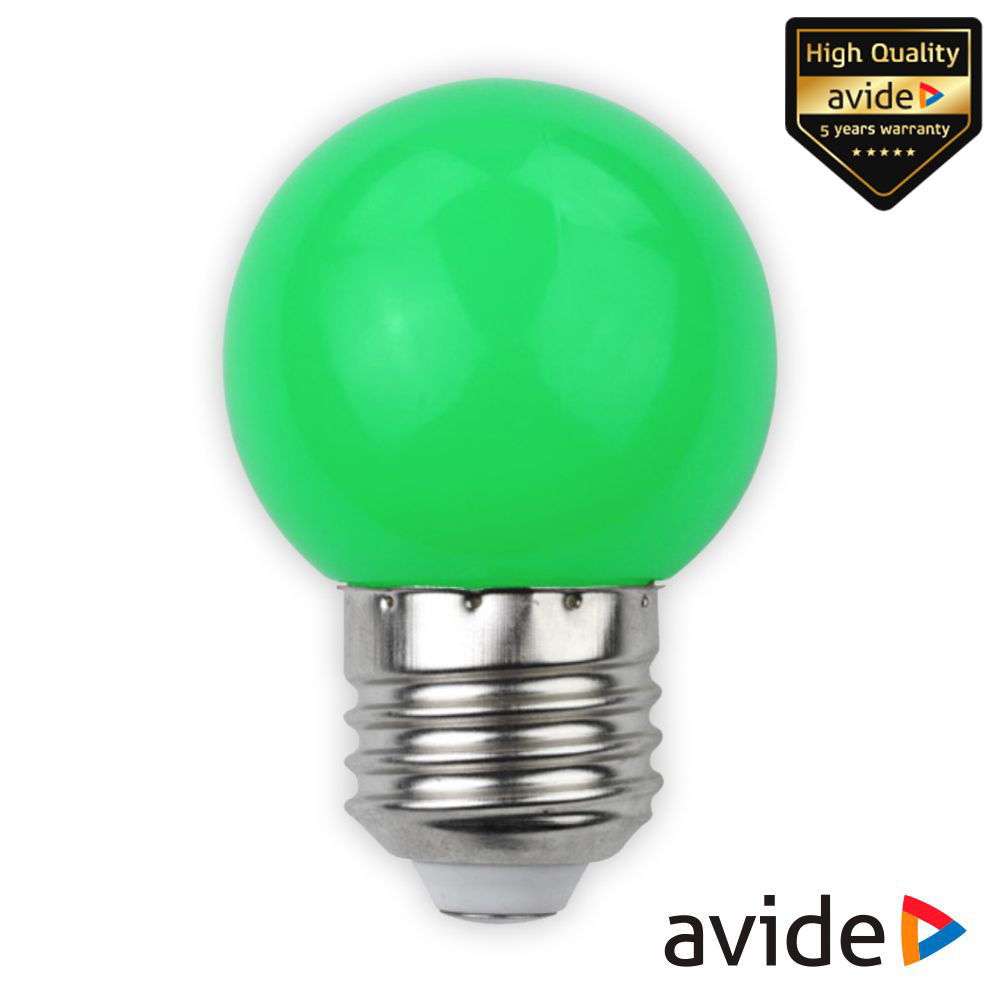 Lâmpada E27 1W LED Globo G45 Verde 30lm AVIDE - (ABDLG45-1W-G)