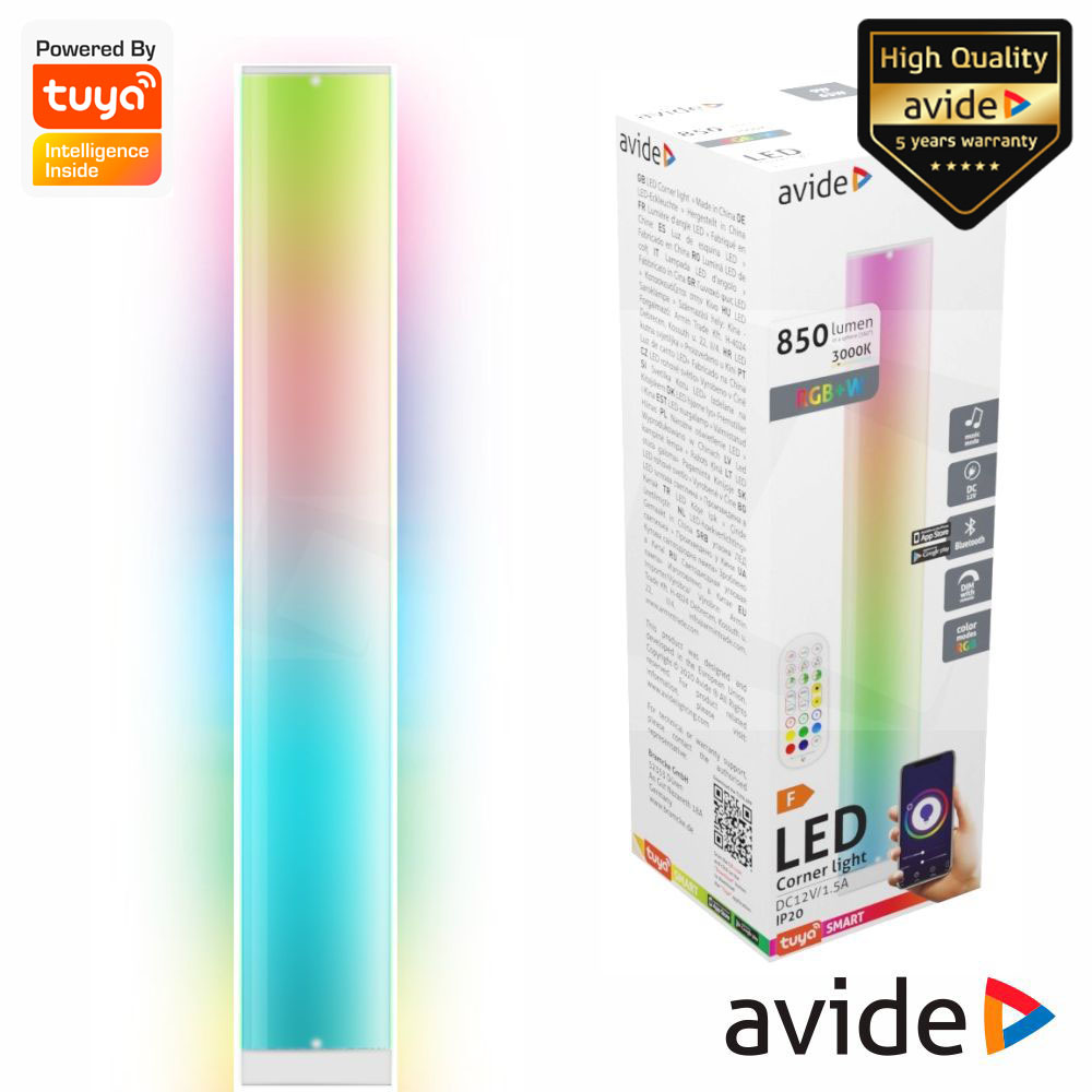 Tubo LED RGB+3000K 11.5W C/ Sensor Som Bluetooth WIFI AVIDE - (ABLSBL-CL9W-RGBIC)