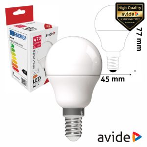 Lâmpada LED E14 Globo G45 4.5W 230V 3000K 470lm AVIDE - (ABMG14WW-4.5W)
