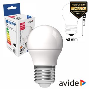 Lâmpada LED E27 Globo G45 4.5W 230V 6400K 470lm AVIDE - (ABMG27CW-4.5W)