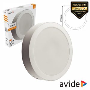 Painel LEDS Redondo Superfície 18W 170mm 4000K 1820lm AVIDE - (AMSPNW-R-18W-PC)