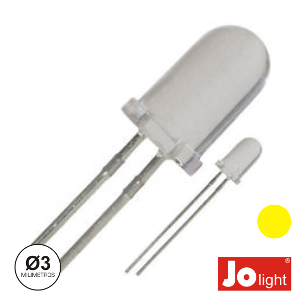 LED 3mm Alto Brilho Amarelo Jolight - (LL0310Y)