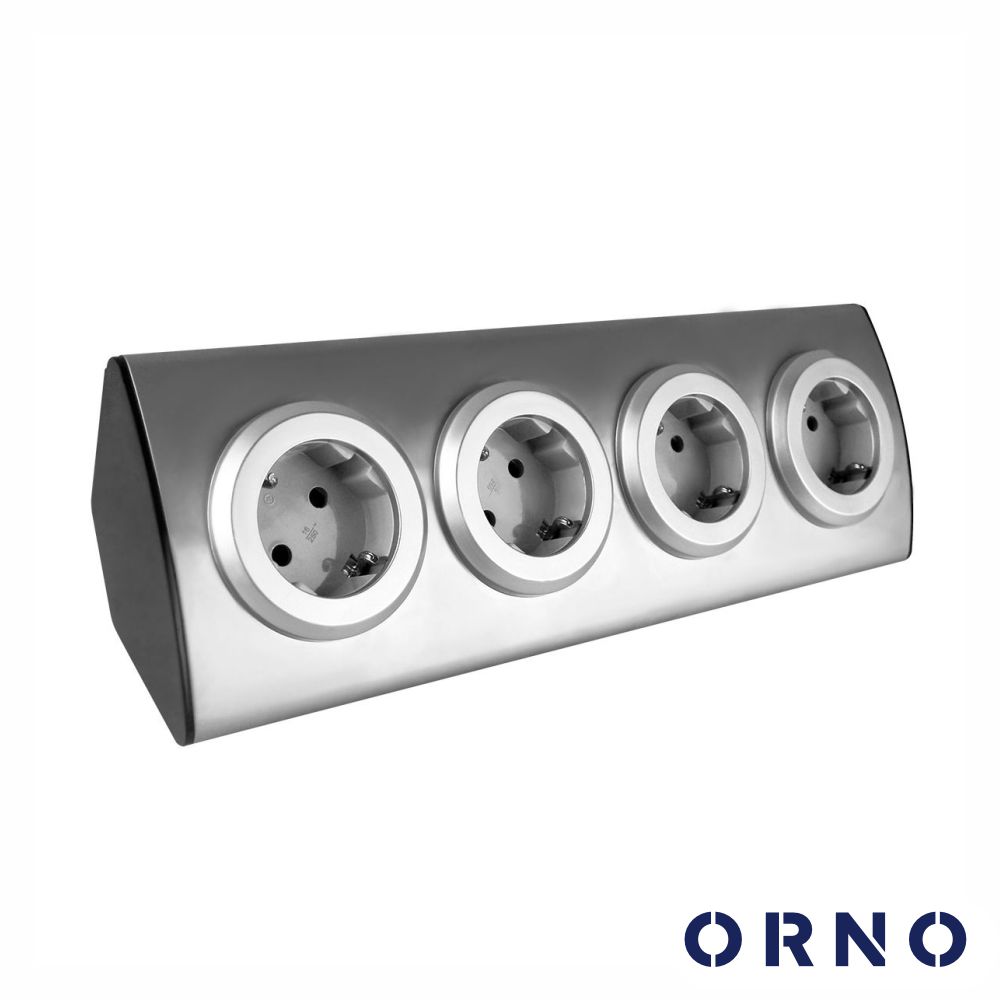 Extensão Elétrica 4x Schuko Inox ORNO - (OR-AE-1340(GS))