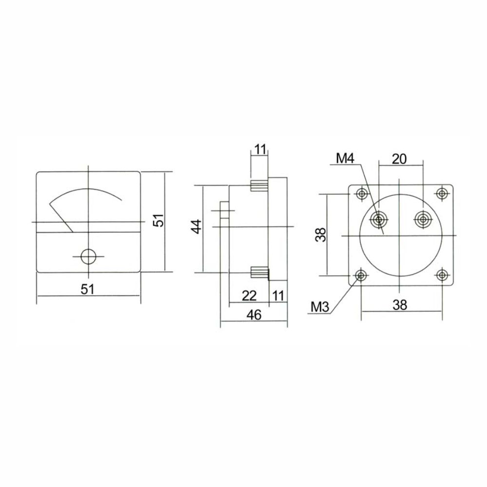 Amperímetro Analógico de Painel 20A DC - Image 2