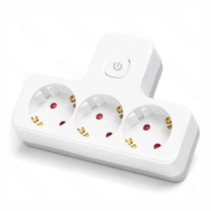 Ficha Elétrica Adaptadora 3x Schuko C/ Interruptor - (B20102R5B)