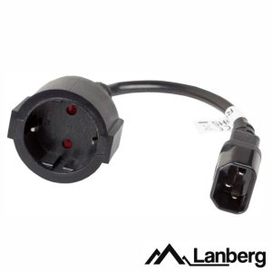 Cabo Alimentação IEC C14/ Schuko Fêmea 20cm LANBERG - (CA-C14E-10CC-0018)