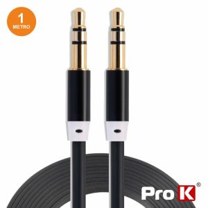 Cabo Jack 3.5mm Macho / Jack 3.5mm Macho 1M Preto St PROK - (CJACK010P)