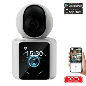 Câmara Vigilância IP C/ Display 1080p WiFi XO - (CR03)