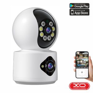 Câmara Vigilância IP Dupla 1080p 24MP WiFi+BT XO - (CR07)