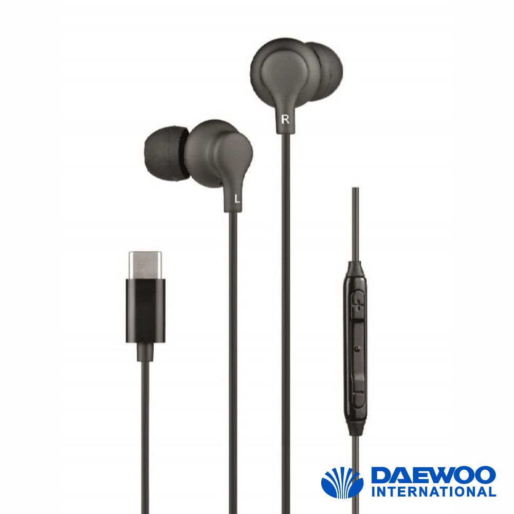 Auscultadores C/ Fios Stereo USB-C Preto DAEWOO - (DW2015)