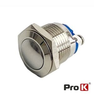 Comutador Pulsador Redondo IP65 230V Off/ (On) N.A PROK - (ITR304S)