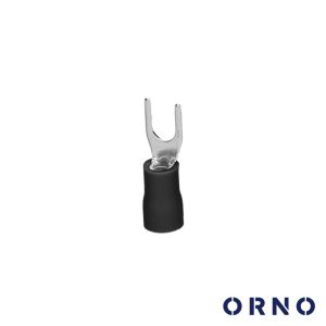 Terminal Forquilha Isolado 2.5mm 25x Preto Blister ORNO - (OR-KK-8104/2.5/6/B)