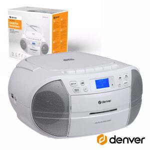 Rádio Portátil FM/CD/AUX/Cassetes Colunas 2x15W DENVER - (TDC-280W)