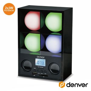 Coluna C/ Projetor Luz Mp3/SD/USB/Rádio DENVER - (LR-4)