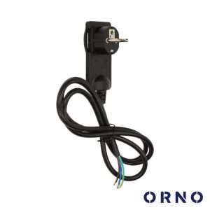 Ficha Schuko Macho C/ Terra Anel Extração C/ Cabo Preto ORNO - (OR-AE-1312/B)