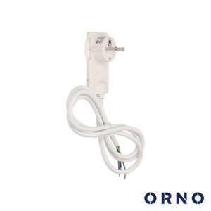 Ficha Schuko Macho C/ Terra Anel Extração C/ Cabo Branco - (OR-AE-1312/W)