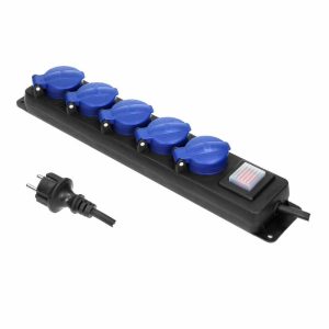Extensão Elétrica 5x Schuko C/ Interruptor 3m IP44 ORNO - (OR-AE-13159(GS)/3M)