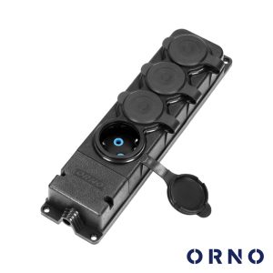 Ficha Elétrica Adaptadora 4x Schuko IP44 ORNO - (OR-AE-13167(GS))