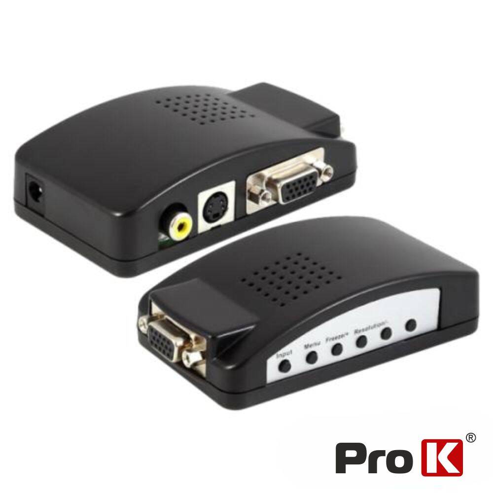Conversor Vídeo VGA+rca+svhs P/ VGA PROK - (PK-RCAVGA)