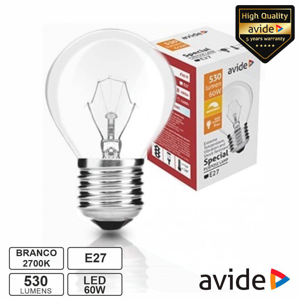 Lâmpada E27 60W Globo Alta Resistência 2700K Dimável AVIDE - (ASMG27WW-60W)