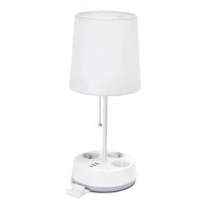 Candeeiro Mesa E27 60W C/ 3x Schuko/3x USB/Suporte Telemóvel - (B1031143H)