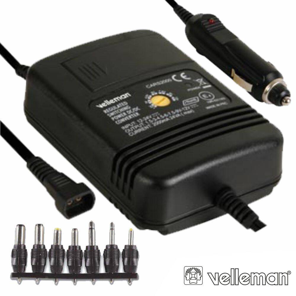Alimentador Ficha Isqueiro 12V/24V 2a C/ 7 Fichas HQ POWER - (CARS2000)