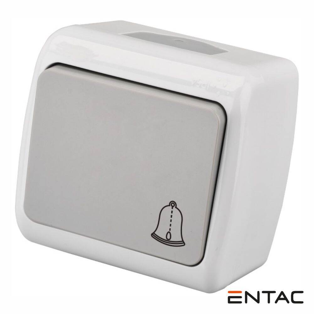 Pulsador Campainha Parede Superfície IP54 10A 250V ENTAC - (ESMWSDB-STP)