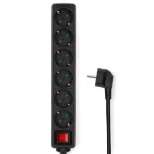 Extensão Elétrica 6x Schuko 3m NEDIS - (ESOC630F2BK)
