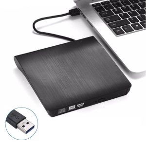 Leitor Cd/Cd-RW/Dvd Externo Slim USB 3.0 Preto - (EXT-DRIVEDVD02BK)