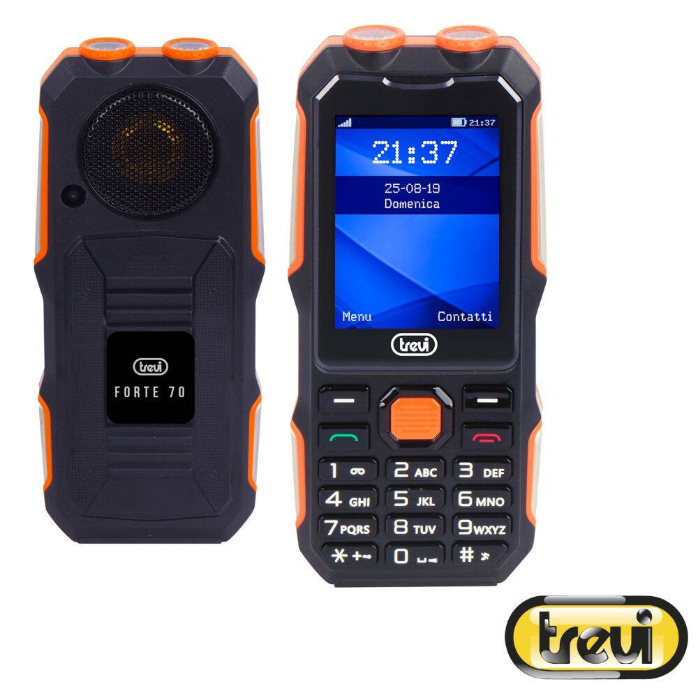 Telemóvel Anti-choque IP68 preto/laranja TREVI - (FORTEPLUS70-00)
