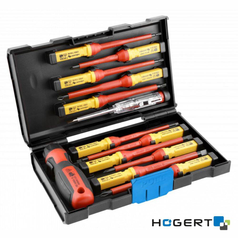 Conjunto de 13 Chaves VDE 1000V E 1 Busca-Polos HOGERT - (HT1S997)