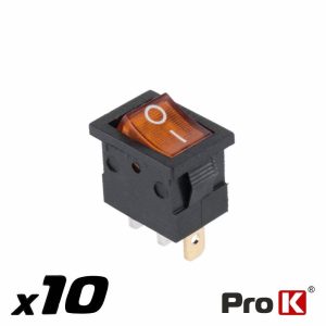 Interruptor Basculante 15A-12V SPST ON-OFF 10x Laranja PROK - (ITR520O/10)