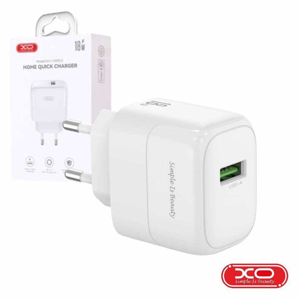 Alimentador USB-A QC 18W Branco XO - (L135)