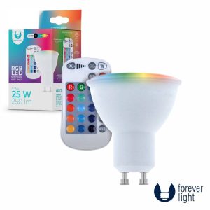 Lâmpada GU10 Dimável 5W LED RGBW FOREVER - (LLGU105RGBW-RC)