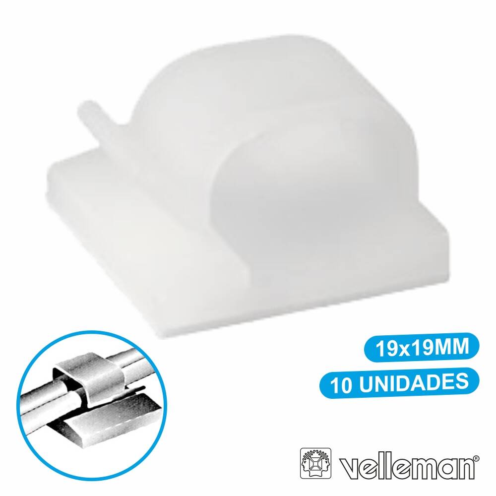 Passa Cabos C/ Adesivo 19x19mm 10X VELLEMAN - (MMP005)