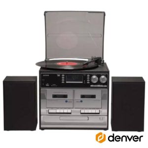 Gira-Discos 33/45/78RPM AM/FM/Cd/Cassete/SD 2x2W DENVER - (MRD-166)