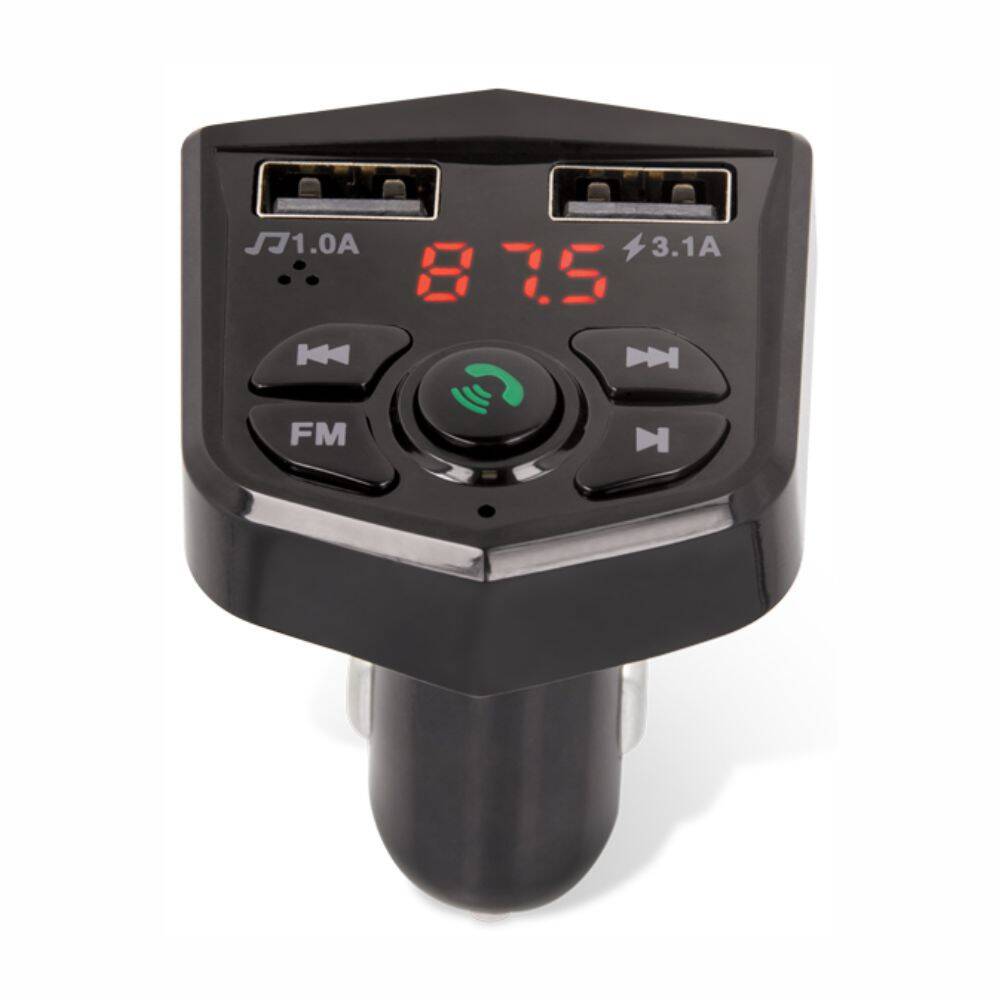Transmissor FM Bluetooth 2USB/MicroSD F. Isqueiro Preto - (MXFT-02)