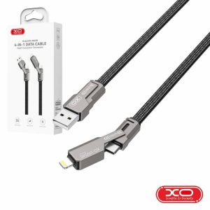 Cabo USB-A Macho 4 em 1 P/ USB-C e Lightning PD 60W 1m XO - (NB290)