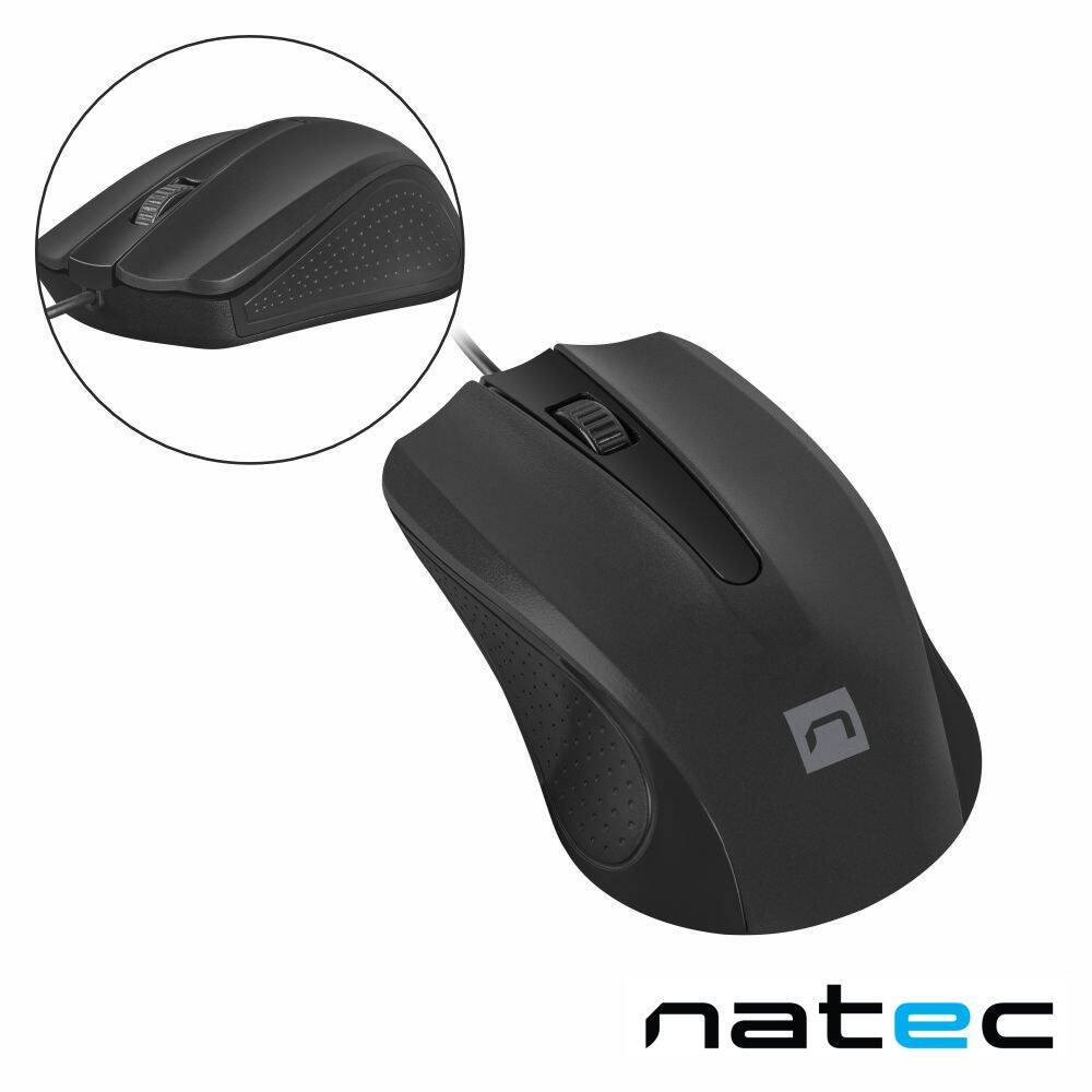 Rato Óptico C/ Fios 1200DPI USB Preto NATEC - (NMY-2020)
