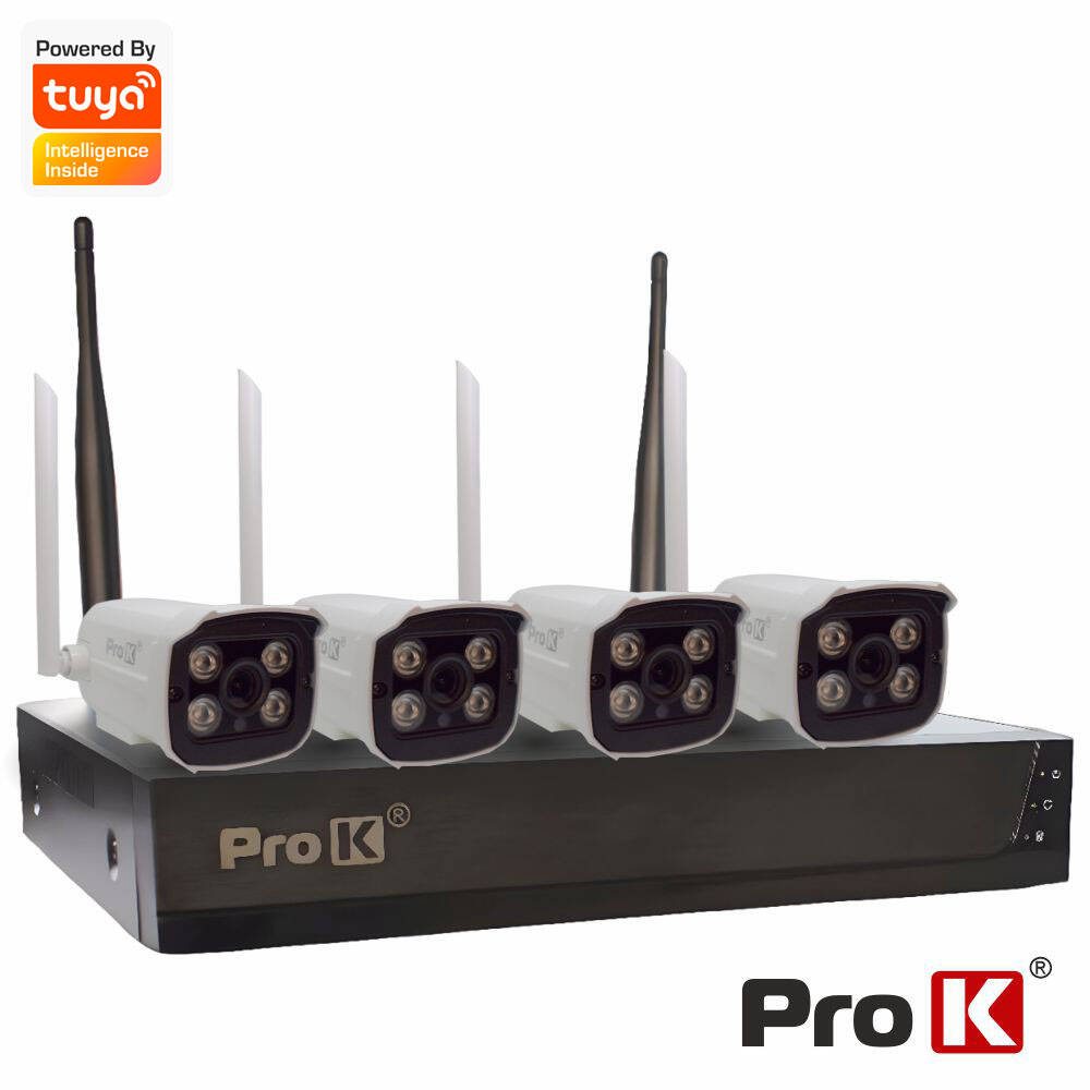 Pack Vigilância 4 Câmaras IP66 NVR WIFI TUYA PROK - (NVRPACK04DW)